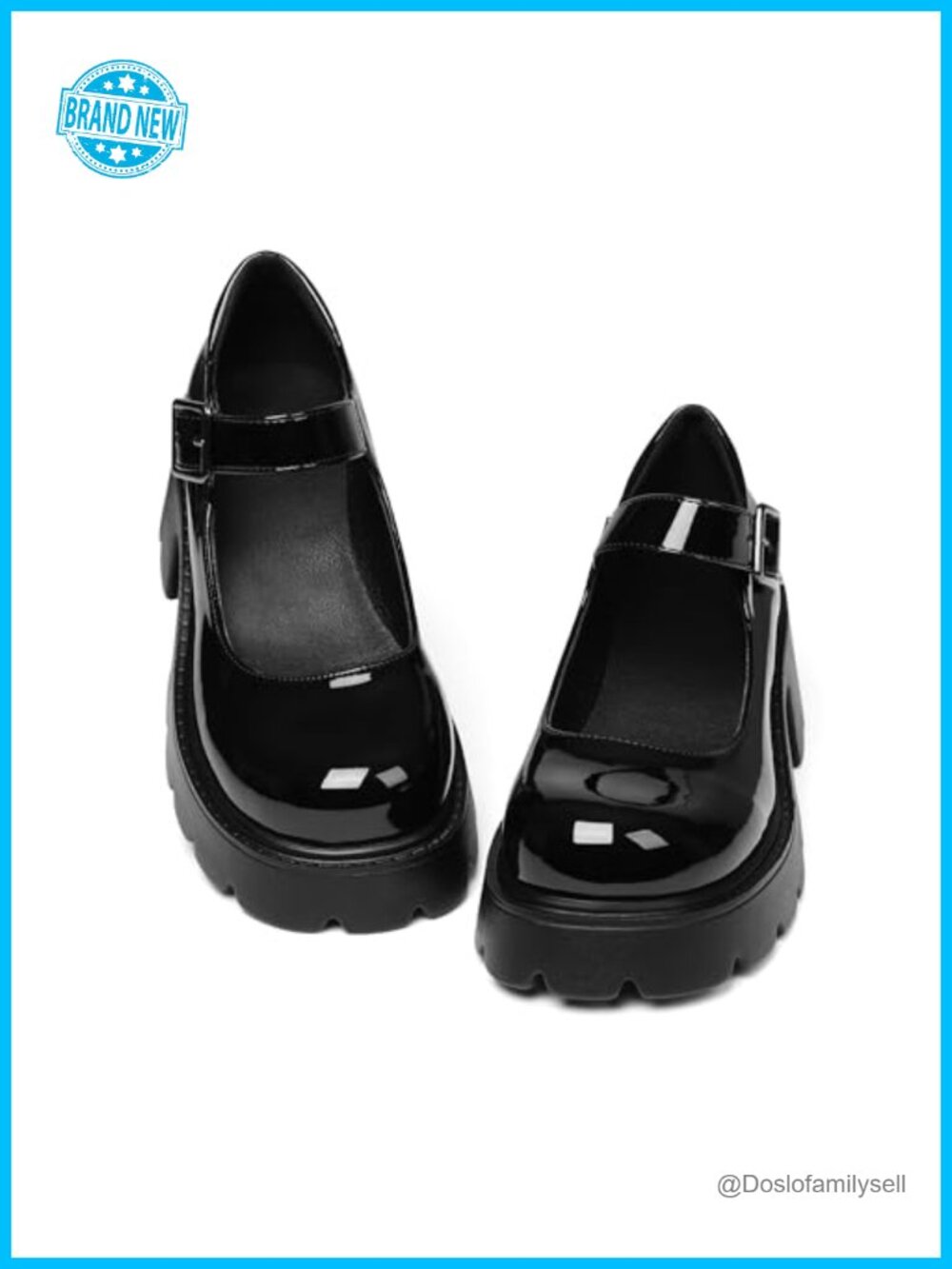 Women's Chunky Mary Jane Platform Pumps PU Leather with Buckle Dress Shoes